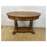Antique Oval 1-drawer Library Table