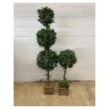 Pair of Topiary Fake Plants