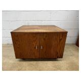 Simulated Wood 2-door Coffee Table