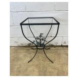 Wire Glass Top Patio Side Table