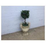 Faux Fern in Potted Fiberglass Planter