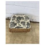 Wicker Modern Upholstered Footstool
