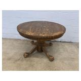 Antique Oak Claw Foot Circular Table