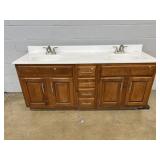 72" Marble Top Double-Sink Vanity