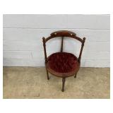 Mahogany Circular Upholstered Chair