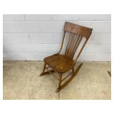 Oak Slatted Back Rocking Chair