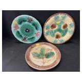 (3) Majolica Ware Plates
