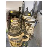(5) Stoneware Beer Steins