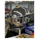 Covered Serving Dish with Warmer and Utensils