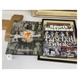 Reference Books with Framed Baseball Print