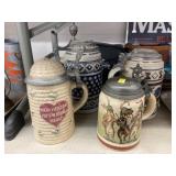 (4) German Beer Steins