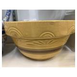 (6) Yellow Ware Banded Mixing Bowls