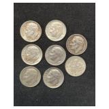 (8) Silver Dimes