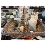 Woven Basket with Crafted Plush Toys