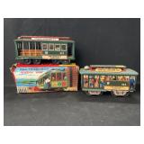 (2) Japan Tin Litho Trolley Cars