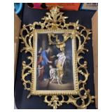 Porcelain Painting with Gilt Frame