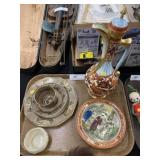 Porcelain Ewer with Transferware Plates