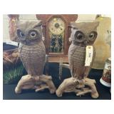 (2) Cast Metal Owl Form Andirons.