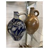 (2) European Stoneware Jugs