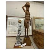 Wood and Composition Sculptures