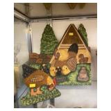 (2) Menno Folk Art Chicken Stand-Ups