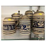 (5) German Stoneware Beer Steins