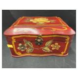 Paint Decorated Wooden Bureau Box