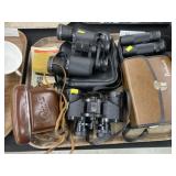 (3) Sets of Binoculars with Vintage 35mm Camera