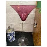Large Art Glass Martini Glass