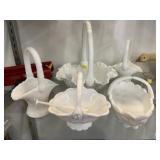 (5) Milk Glass Baskets