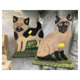 (2) Menno Folk Art Cat Stand-Ups