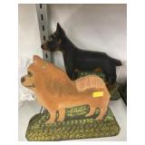 (2) Menno Folk Art Dog Stand-Ups