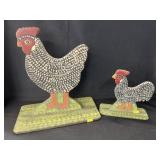 (2) Menno Folk Art Chicken Stand-Ups