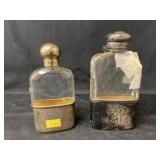 (2) Sterling Banded Flasks