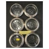 (6) Sterling Banded Coasters