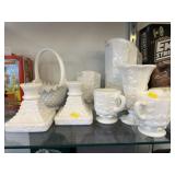 (8) Pieces of Milk Glass