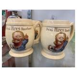 (6) Vintage Hires Root Beer Mugs