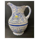 Stoneware Sponge Decorated Pitcher
