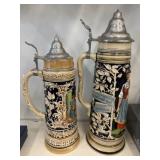 (2) Large Stoneware Beer Steins