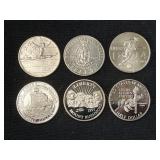 (6) Liberty Half Dollars