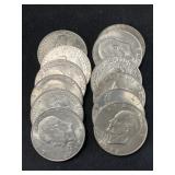 (12) Eisenhower $1 Coins