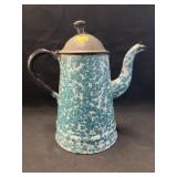 Blue Agateware Teapot