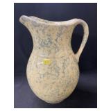 Stoneware Sponge Decorated Pitcher