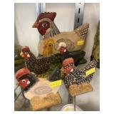 (5) Menno Folk Art Chicken Stand-Ups