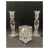 (3) Waterford Crystal Candleholders