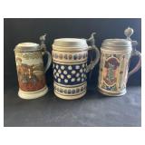 (3) German Beer Steins