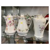 (6) Porcelain Chocolate Pots