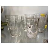 Acid Etched and Enameled Shot Glasses