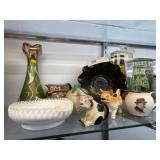 Carnival Glass Bowl, Art Glass and Porcelain