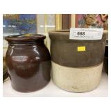 Stoneware Bowl with 2 Storage Crocks